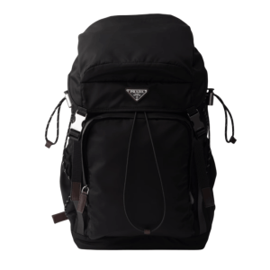 Black Prada Speedrock Re-nylon And Leather Backpack