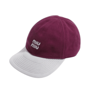 (W) Miu Miu Drill Baseball Cap Cerise Cloud