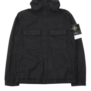 4100077 Stretch Organic Cotton Twill Hooded Jacket With Anti-Drop 