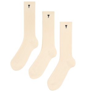 OFF WHITE White Cotton Three Pack Ami De Coeur Socks