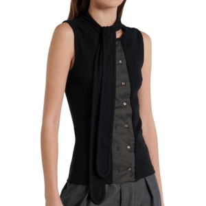  ASYMMETRICAL FITTED TOP BLACK