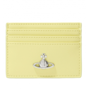 Vivienne Westwood Pastel Yellow Smooth PU Flat Card Holder