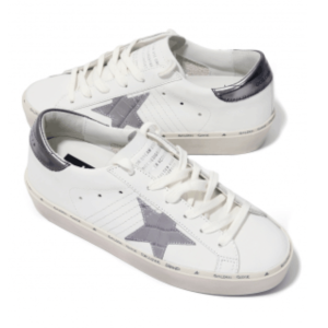 Golden Goose Hi Star Laminated Crocco White Grey Lillac