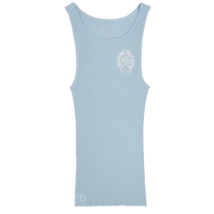 Chrome Hearts Horseshoe Rib Tank Top Baby Blue