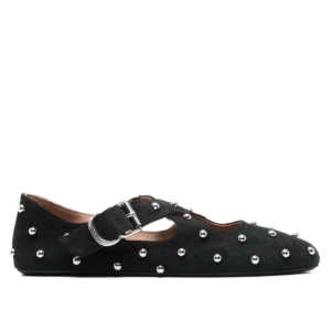 ALAIA Criss Cross Studs Ballet Flats Black