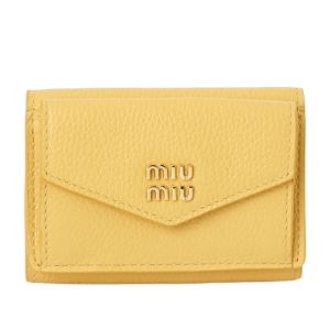 Miu Miu Small Leather Wallet Yellow