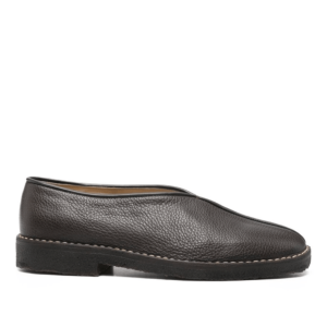 (M) Piped Crepe Slippers in Dark Brown 