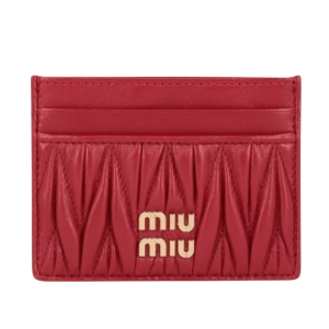Miu Miu Matelasse Nappa Leather Card Holder Red