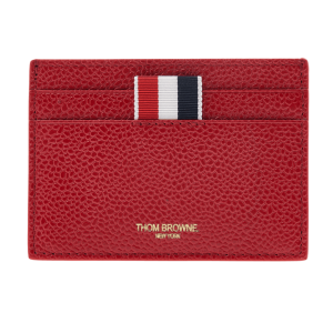 Thom Browne RWB Anchor Pebble Leather Card Holder Red