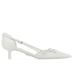 White Open-side leather pumps	