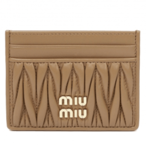 Caramel Matelassé Nappa Leather Card Holder