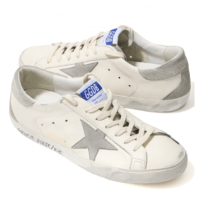 Golden Goose Superstar White Ice Gray Heel Tab Sneakers