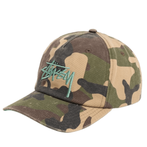 Stussy Mid-Depth Big Stock Snapback Woodland Camo