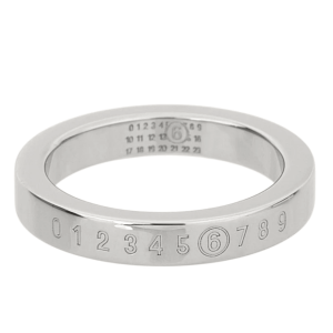MM6 Maison Margiela Numeric Minimal Signature Ring Silver Palladium