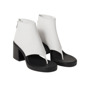 (W) Miu Miu Leather Tongue Ankle Heel Boots White