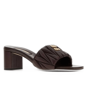 Miu Miu Quilted Block Heel Mules