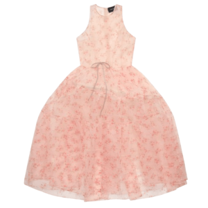 Simone Rocha: Pink Tapered Back Hoop Flounce Maxi Dress
