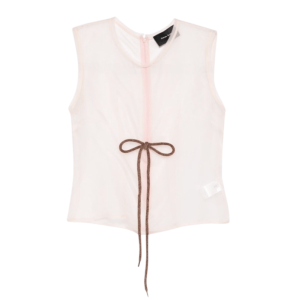 Sheer Frayed Contour Dart Top