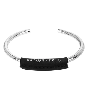 MM6 Maison Margiela Numbers Logo Cuff Bracelet Silver