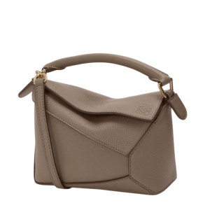 Mini Puzzle Edge bag in soft grained calfskin - Taupe