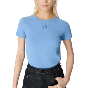 MOON LOGO RIBBED JERSEY BABY FIT T-SHIRT BB01 BLUE BONNET