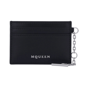 ALEXANDER McQUEEN Silver Sling Card Holder - Black