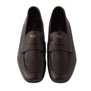 Dark brown leather loafers 
