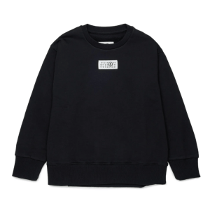 (Kids) MM6 Maison Margiela Numbers Logo Patch Sweatshirt Black