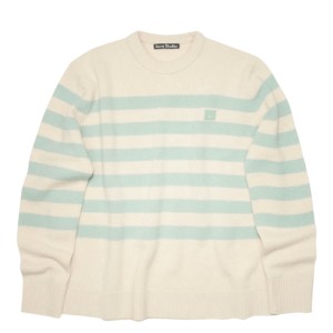Acne Studios Nimah Stripe Face Sweater Beige Green