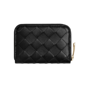 Bottega Veneta Small Zip Around Wallet Black
