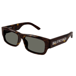 Balenciaga Square Frame Recycled Acetate Sunglasses Havana Green