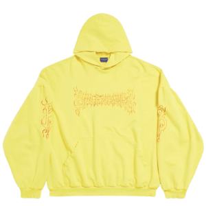 Balenciaga Darkwave Round Hoodie Oversized in Yellow Red