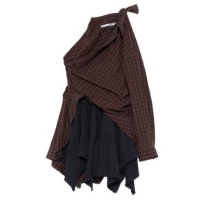 (W) Alexander Wang Cotton Poplin Mini Dress Red Plaid