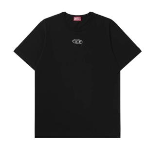 Diesel T-Adjust-Od T-shirt with Metallic Oval D Black