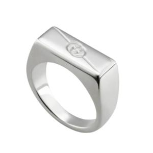 Gucci Diagonal Interlocking G Ring 925 Sterling Silver
