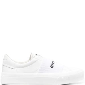 Logo-strap slip-on sneakers - white 