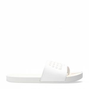 LOGO EMBOSSED TABI SLIDERS WHITE IN WHITE