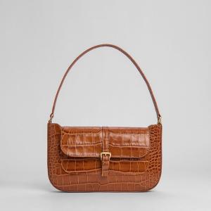 Miranda Tan Croco Embossed Leather 