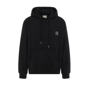 Wooyoungmi Cotton White Back Logo Hoodie Black 