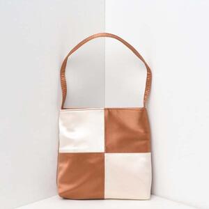 Vera Checkerboard Bag Light Brown Ivory