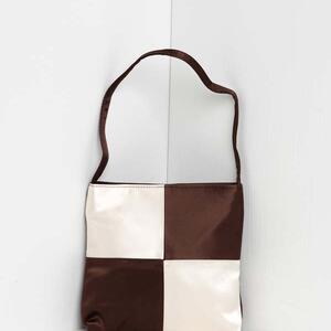 Vera Checkerboard Bag Dark Brown Ivory