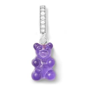 Nostalgia bear - Plum - Silver plated Pave Connector