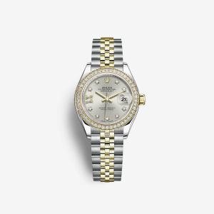 Rolex Lady-Datejust 28 Silver Diamond-Set 279383RBR (Diamond/Jubilee)