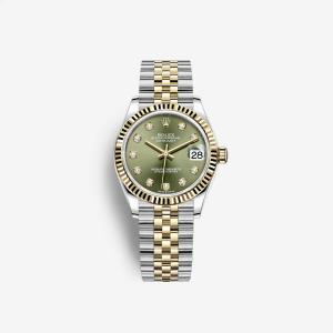 Rolex Datejust 31 Olive Green Diamond-Set 278273 (Fluted/Jubilee)