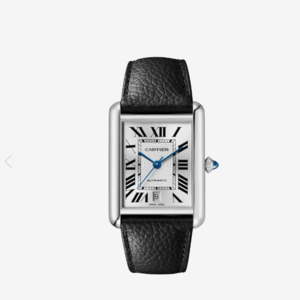 Cartier Tank Must Watch Extra Large Automatic Steel Calfskin Black