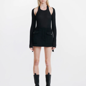 MODULAR HALTER TOP IN BLACK 