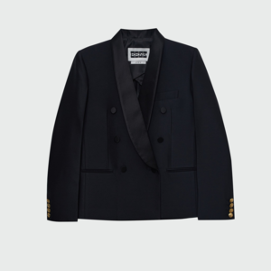 WEIDA Double-Breasted Peaked Blazer - Navy/Black