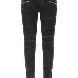 Black Gray Wash Slim Biker Jeans