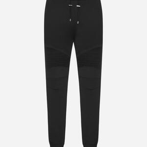 Biker-style cotton jogger pants