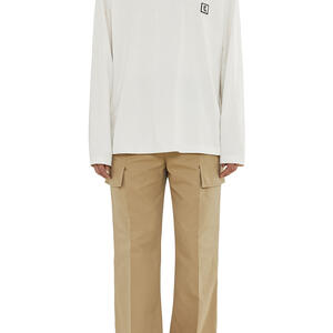 Ivory Cotton Backlogo Long Sleeve T-shirt